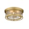 Z-Lite Clarion 3 Light Flush Mount, Olde Brass & Inner Clear Water & Outer Clear 493F3-OBR - alternate 4